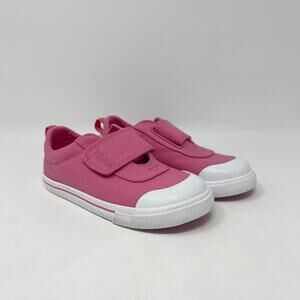 Toms‎ Doheny Toddler Girls 9 Bubblegum Pink Canvas 2 Strap Easy On Sneakers